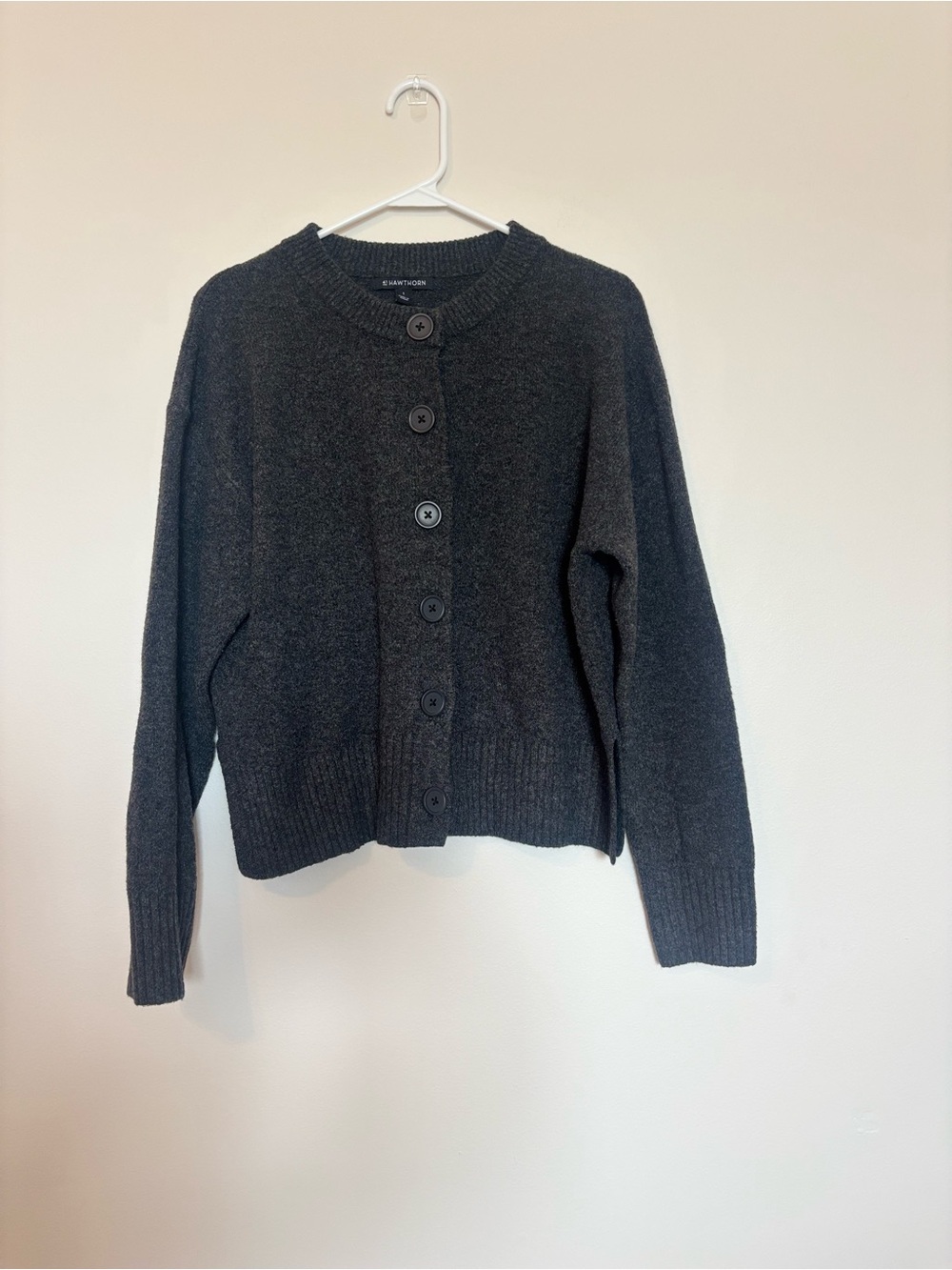 41 Hawthorn Black Button-Up Crewneck Cardigan